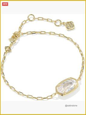 Elaina Luxe Chain Bracelet with Cubic Zirconia, gold plated brass